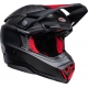 Casque Cross BELL MOTO-10 SPHERICAL Satin noir/rouge brillant