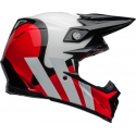 Casque Cross BELL MOTO-9S FLEX Hello Cousteau Stripes blanc/rouge