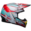 Casque Cross BELL MOTO-9S FLEX Tagger blanc/aqua